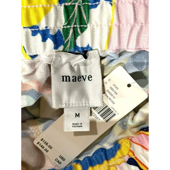 Anthropologie Maeve Straight-Leg Pull-On Silky Printed Relaxed Pants New - Picture 5 of 9